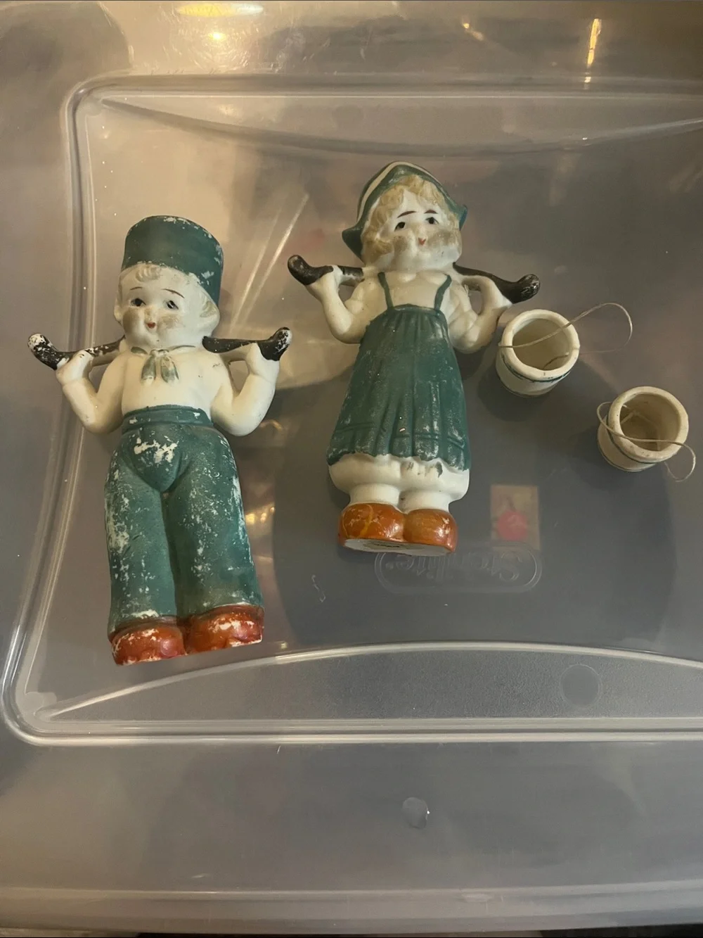 Vintage Style Dutch Bisque Boy and Girl Figurines - Home Accents 1930s #176